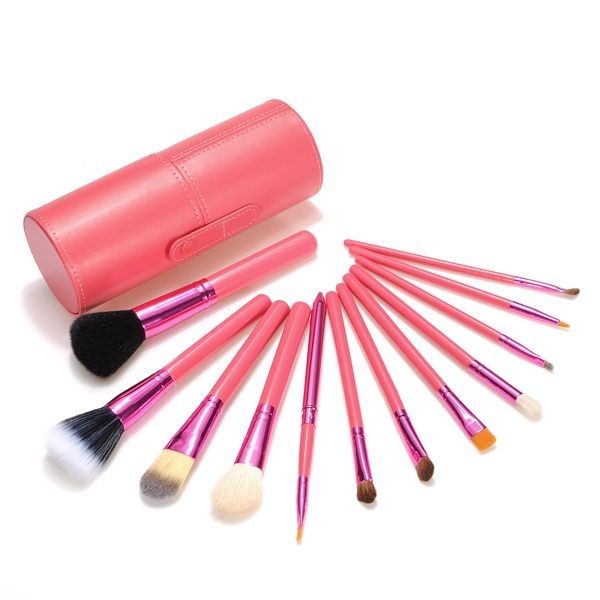 Kit de pincéis com case rosa 13 peças